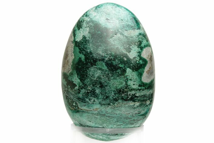 Polished Chrysocolla & Malachite Egg - Peru #217349